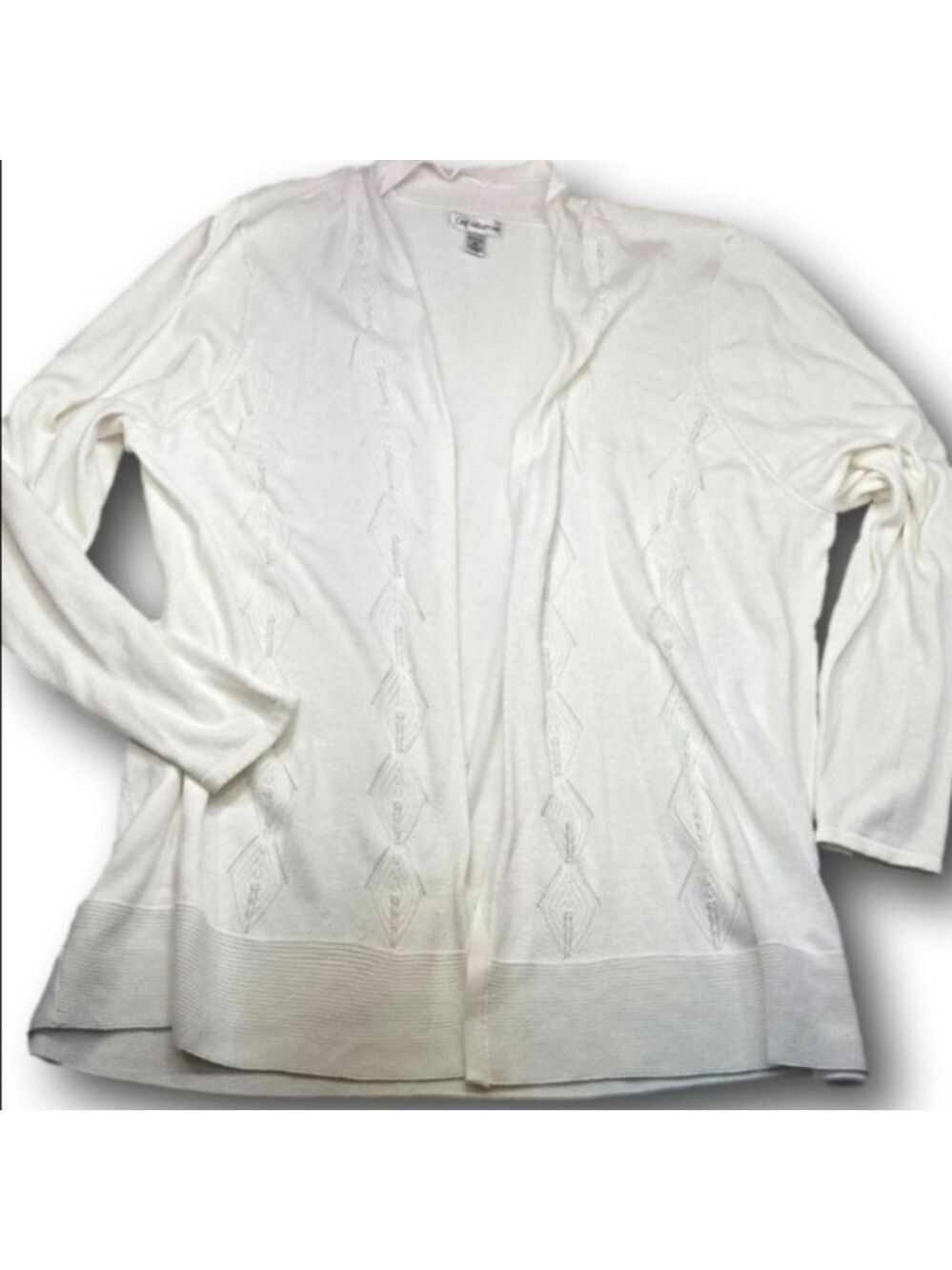 Women's Croft & Barrow White Cardigan Sweater Plus Size 3X